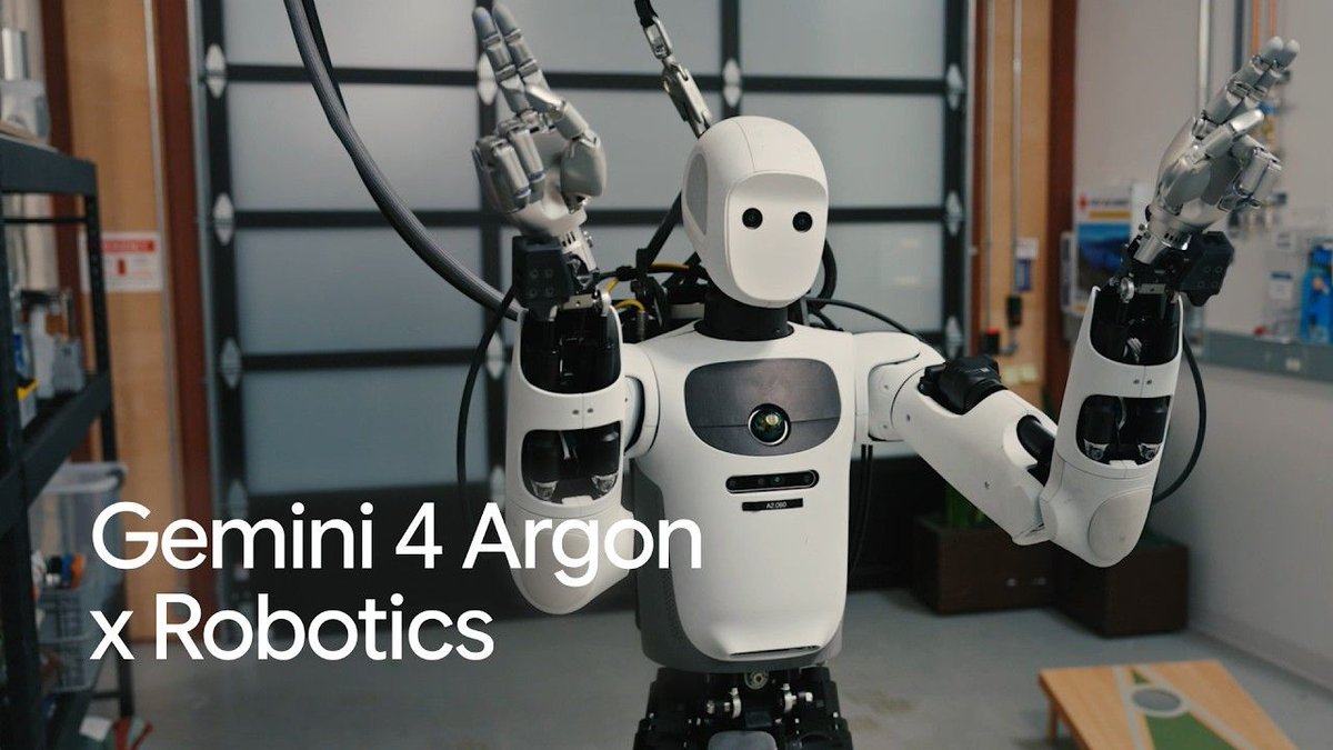 linknchill17's tweet photo. Google DeepMind says its Gemini 4 Argon model watched a video of a person playing cornhole, built its own physics sim, then guided Apptronik's Apollo humanoid robot to sink seven straight shots in the real world. #AI #Robotics https://t.co/GNYwTaSBu3 https://t.co/1cy297FF6K