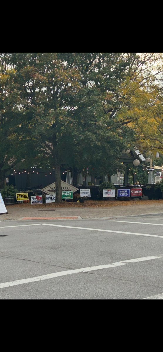 belldeloh's tweet photo. Local Roots restaurant in Powell Oh. making a statement. Every MAGA candidates sign of all of those people who continue to defend keeping your cost of living high. Spend your money accordingly. @DispatchAlerts @delgazette @10TV @wsyx6 @nbc4i https://t.co/QEqLEKGRpX