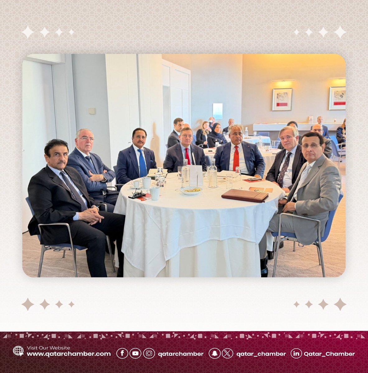Qatar_Chamber's tweet photo. Led by H.E. Sheikh Khalifa bin Jassim bin Mohammed Al Thani, Chairman of the Qatar Chamber, and H.E. Sheikh Hamad bin Faisal Al Thani, Board Member of the Qatari Businessmen Associationو and attended by H.E. Sheikh Ali bin Jassim Al Thani, Qatar’s Ambassador to France and Monaco, a Qatari business delegation representing around 20 companies visited Monaco to explore opportunities to strengthen trade and investment cooperation. The delegation included Dr. Khalid bin Klefeekh Al-Hajri, a board member of the Qatar Chamber. The visit included meetings with the Prince of Monaco and senior officials to explore partnerships across various sectors and enhance engagement between the two business communities

https://t.co/ksRCFuTrxt

#QatarChamber #Qatar #Monaco #QatarMonaco #BusinessDelegation #TradeCooperation #Investment #BusinessPartnerships #PrivateSector #EconomicCooperation #InternationalTrade #Finance #RealEstate #Tourism #Hospitality #MaritimeServices