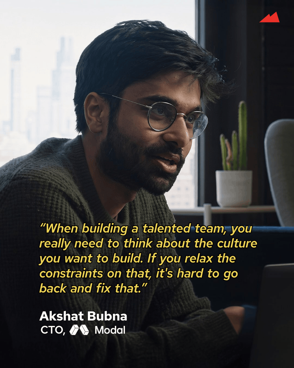 Redpoint's tweet photo. Congratulations to @bernhardsson, @akshat_b, and the entire @modal team on their $750M Series D! We’re honored to continue our partnership.

Erik started Modal to solve his own problem. While building Spotify’s music recommendation system, he found that roughly 90% of the work went into the infrastructure underneath it rather than the system itself. So he set out to build the infrastructure layer he wished he’d had, with its own file system, container runtime, scheduler, and networking on a capacity pool that spans 20+ clouds. Thousands of developers now use Modal, and Erik is still driven by the same thing that got him started: “building something that people like.”

We first reached out to Erik years before investing, after his post on the future of the cloud went viral on Hacker News. Having partnered with Erik and Akshat since their Series A and doubling down in every round since, we’ve seen how early they spot what developers will need next. Today, Modal has crossed $1B in run-rate, more than tripling in the five months since their Series C and growing over 15x year over year.

We’re excited to keep backing Erik, Akshat, and the Modal team as they build high-performance AI infrastructure for the next generation of software 💚