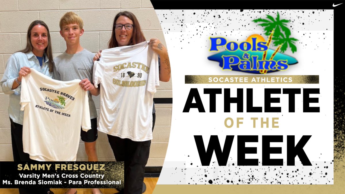 SocasteeHS's tweet photo. 6 Braves Earn Week 8 Pools & Palms Athlete of the Week! 🏈🏈🏃♂️ https://t.co/bC16v7poA7
#GoldBlooded #Finish https://t.co/6lxMLcO7S5