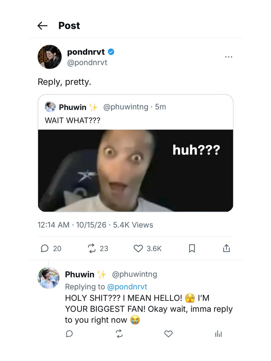 sashimirolleee's tweet photo. #pondphuwin short random au

wherein Phuwin is an influencer and Pond is a member of a famous T-pop idol group. https://t.co/dFK8fHt8p7