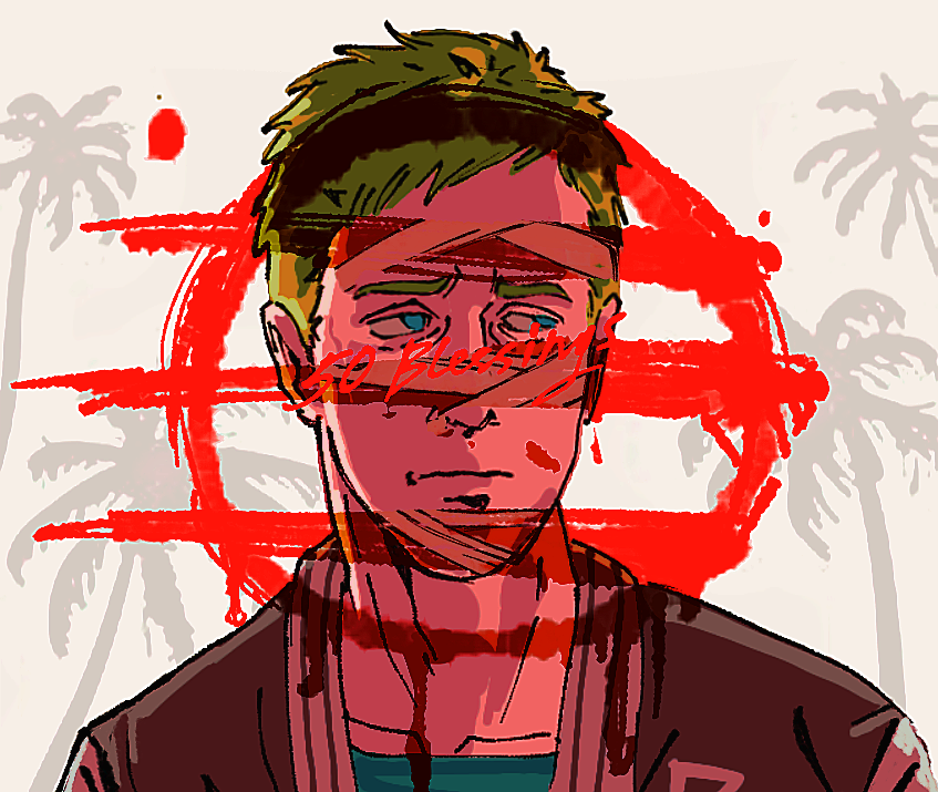 dog97071's tweet photo. I just draw Ryan Gosling and then pretend it's Jacket #HotlineMiami https://t.co/L6qohWf6Z1