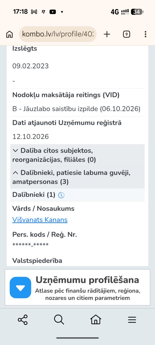 DiegoMustafa5's tweet photo. SIA Dr.Vishys - uzņēmums ar 2 darbiniekiem. Apgrozījums nulle. Nodokļus maksā no minimālās algas. 
Sazvanāms vienīgi uz Honkongas telefonu. Latvijā telefona nav.
Honkongā esot noliktava. https://t.co/vrkwSUr7R6āvā. Tada laba vieta noliktavai. 
Pilsonības saņēmēja - vienkārši brīnumbērns.  Vienkārši cilvēki mācās farmāciju 5 gadus. Vai datorzinātnes - 5 gadus. Šeit vienkārši abus kopā. Tomēr pārāk stulba lai iemācītos latviešu valodu. Komplektā ar nodokļu parādu - VIDam.