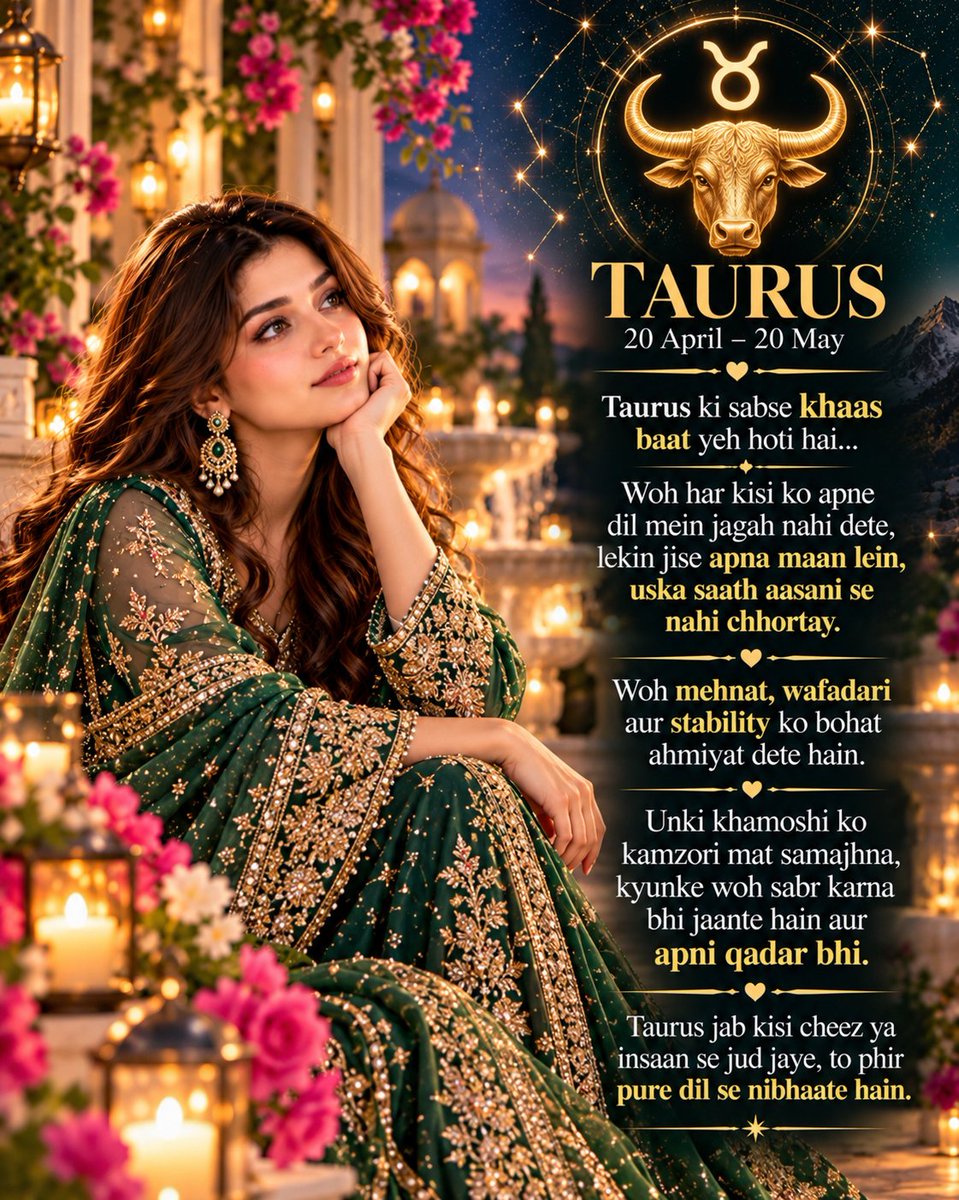 wa44644384's tweet photo. ♉💚 TAURUS — Wafadari, Sabr Aur Mazboot Iraday! ✨🌙

🌸 20 April – 20 May 🌸

Taurus wale log har kisi ko apne dil mein jagah nahi dete, lekin jise apna maan lein, uska saath dil se nibhate hain. ❤️

#Taurus #ZodiacSigns #PersonalityTraits #Astrology https://t.co/ZoCfcLF4eq