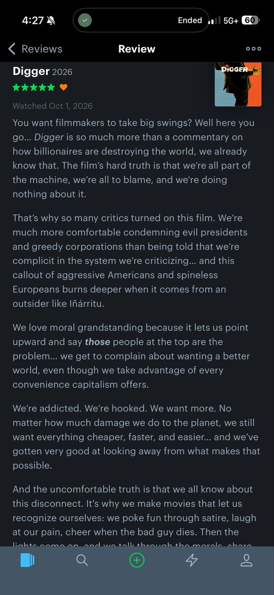 yappelroan's tweet photo. This honestly may be the best review I’ve read of Digger on letterboxd https://t.co/XkFGfxSqbM