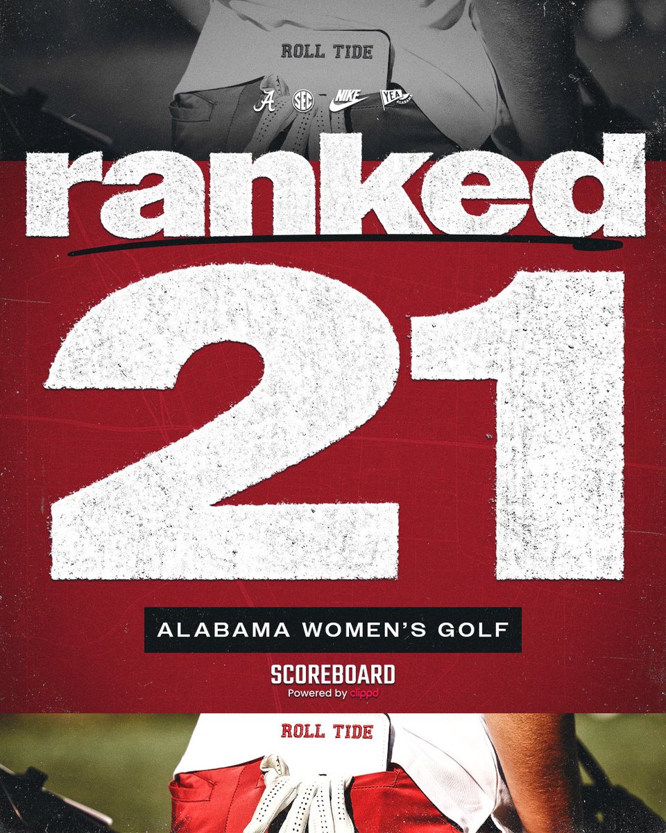 AlabamaWGolf's tweet photo. Ranked 📈

The Tide making an appearance in the National Rankings! https://t.co/p0l08zo1oa