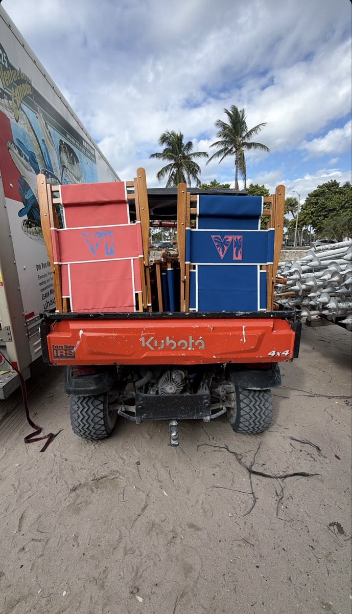 gtasix_'s tweet photo. GET READY FOR TOMORROW

GTA 6 marketing preparations continue on Miami Beach, with new Vice City-themed beach equipment arriving ahead of Thursday.

(Photos: @samchrme) https://t.co/lbfxsm8nAa