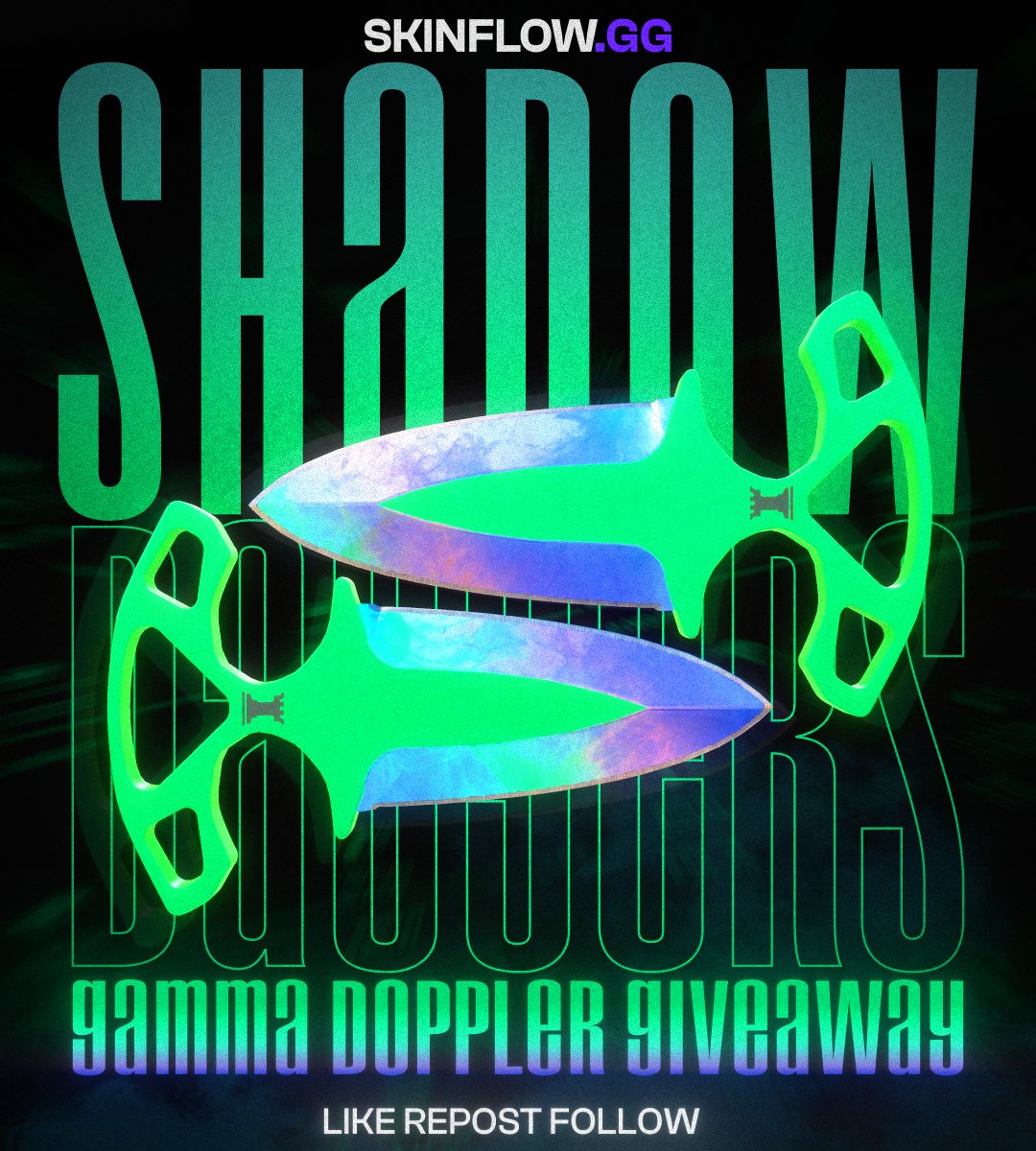 skinflowgg's tweet photo. GIVEAWAY - Shadow Daggers Gamma Doppler 🟢

1⃣ Follow @skinflowgg 
2⃣ Like &amp; RT 

⏰ Ending in 7 days ❗️ https://t.co/2ia0V6PX3h