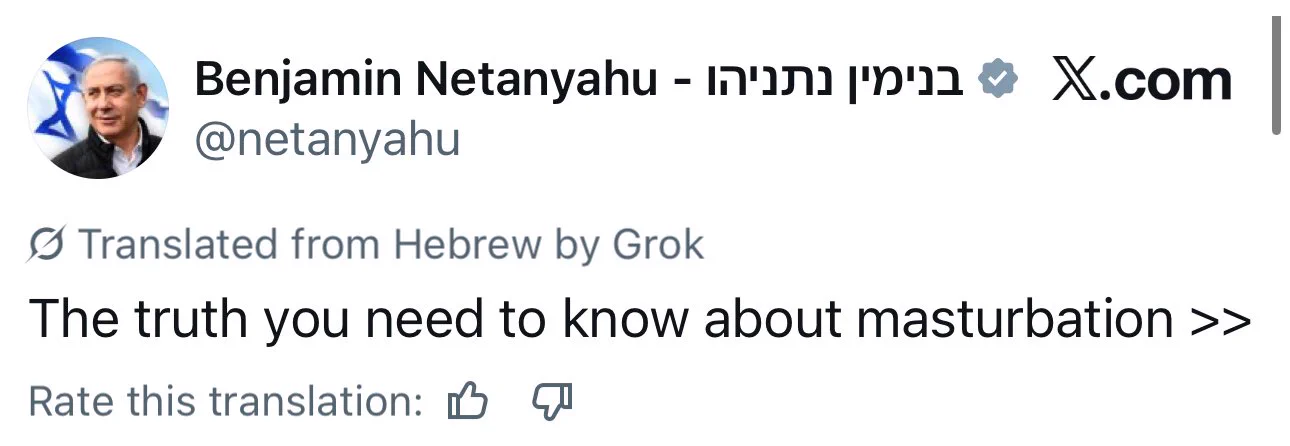 Netanyahu Post Mistranslated into Hilarious Meme During E...