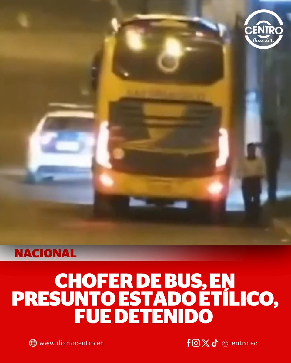 diariocentroec's tweet photo. #Macas | Chofer de bus se cayó al intentar huir en aparente estado etílico 
► https://t.co/NuYFMC20al https://t.co/MDsDH1OxvV
