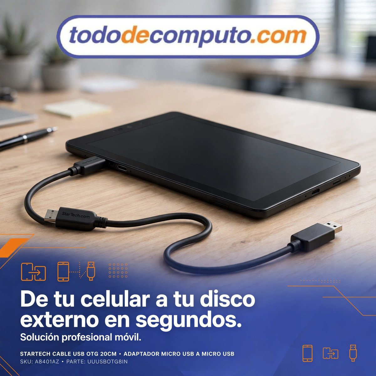 TODODECOMPUTO's tweet photo. https://t.co/UQ9MMfU39R
Respalda sin WiFi en segundos con este OTG 20cm StarTech. Conecta tu disco a tu tablet o celular. 100% original en https://t.co/SqN6RZ3vPH con envío a todo México. #StarTech #USBOTG #AccesoriosDeComputo #TododeComputoCom #TecnologiaProfesional https://t.co/imnMzstgNk