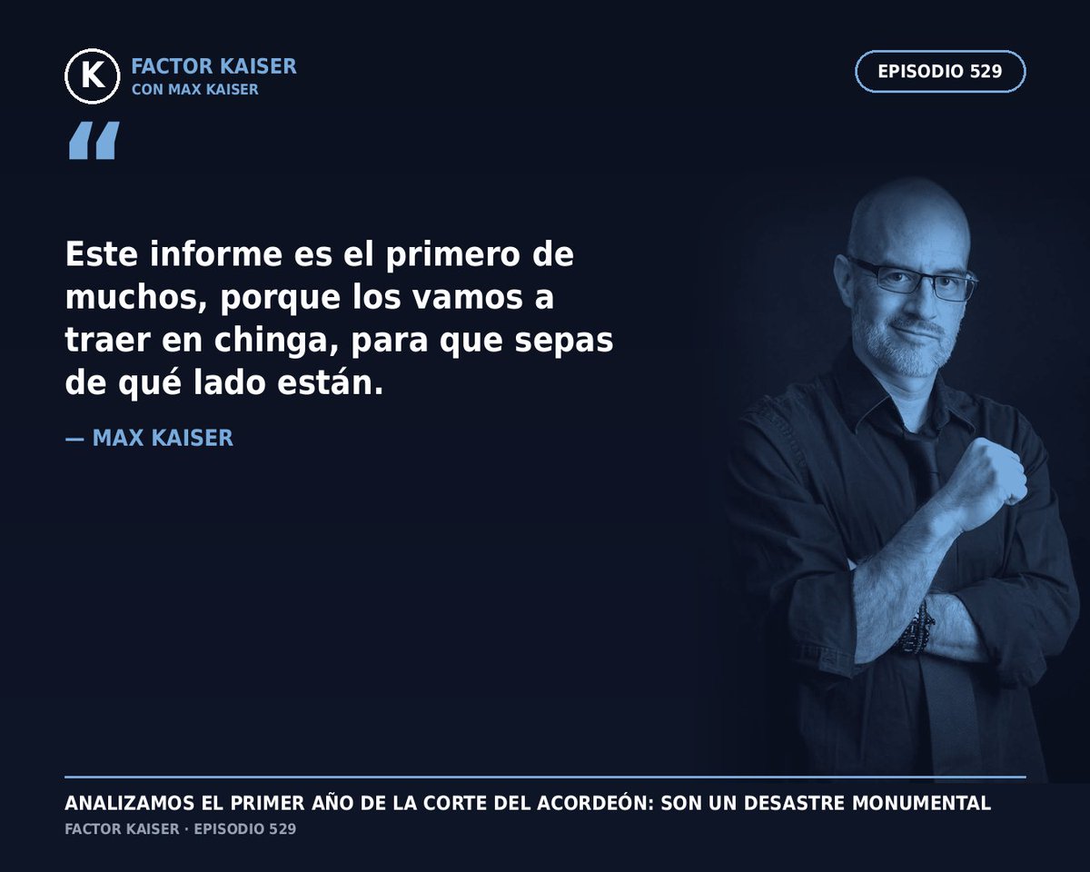 factor_kaiser's tweet photo. A la Corte del Acordeón se le acabó la comodidad. 👀  

Desde hoy, cada miércoles, PROJUC le hace marcaje personal en Azteca Noticias, en el espacio de Manuel López San Martín: qué deciden, cómo votan y a quién le dan la razón.  Episodio 529 de #FK @MaxKaiser75 https://t.co/LVt1nJWP9S