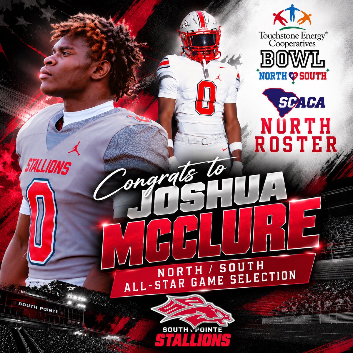 FootballSPHS's tweet photo. Congrats to our guys!!
@TyquanBrice @JMcclure15544 @southpointeFBSC @Coach_JDuncan @FootballTownUSA @RockHillSchools @ChrisWRHI @CarolinaCoaches @Geralddixon44 @Coach_CJMac https://t.co/jhiuo6T1IM