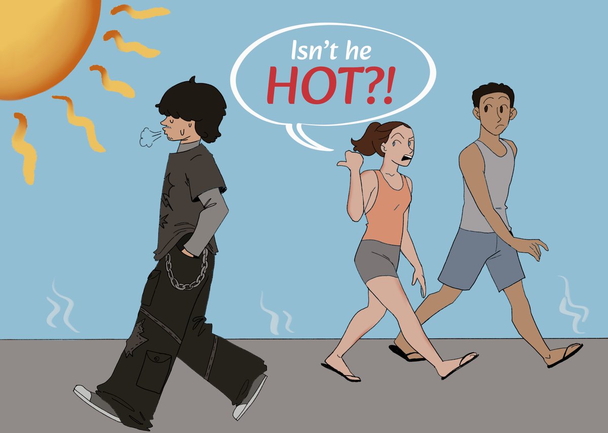 lbcurrent's tweet photo. In October, sweater weather should begin. But as heat persists in California, why do SoCal students seem to value looking hot over feeling hot?

Read here: https://t.co/GfXsagik8I https://t.co/8OjzBRXUs8