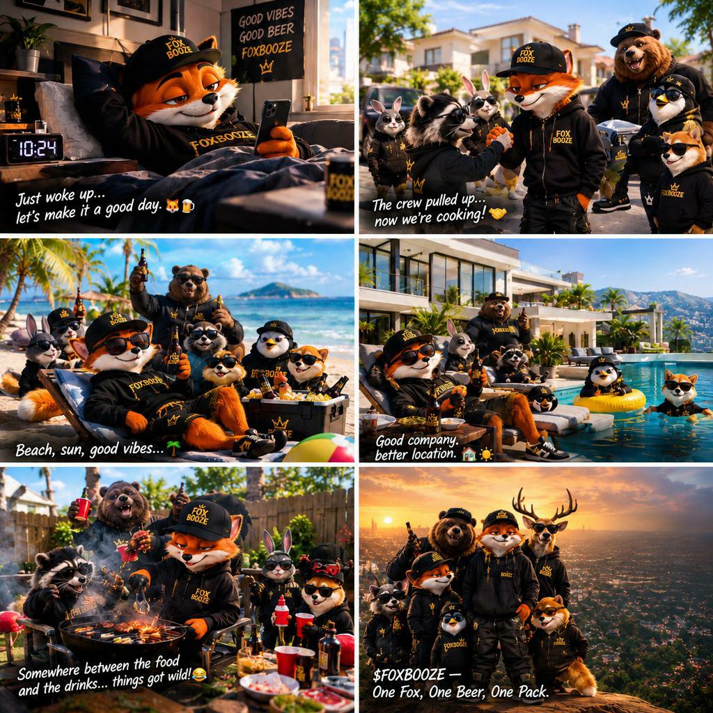 Davie0x's tweet photo. Sunshine, good food, a little chaos, and the whole gang together 😂🦊🍻 What more could a fox ask for?

$FOXBOOZE — One Fox, One Beer, One Pack. 🔥

CA:
0xB6cD61f32f5C84E4126e5BCA2d191c0Fb987832C

#FOXBOOZE @foxboozecoin https://t.co/F4JtI5xPAt