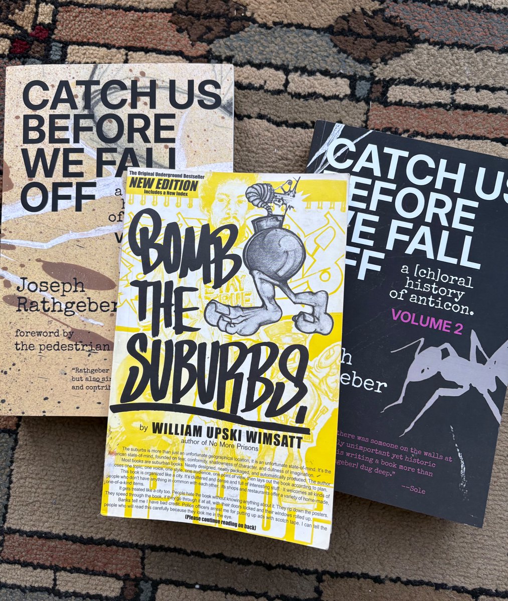 caltrops_press's tweet photo. one can only hope their book becomes as beloved by heads as Bomb the Suburbs is https://t.co/6D6CxXpXME