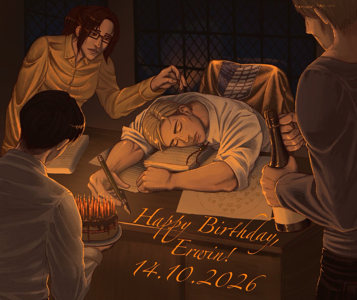 Nebelwerfer05's tweet photo. First time that I managed to draw something for Erwin’s birthday lol
#erwinsmith https://t.co/YaEmq0qBNh