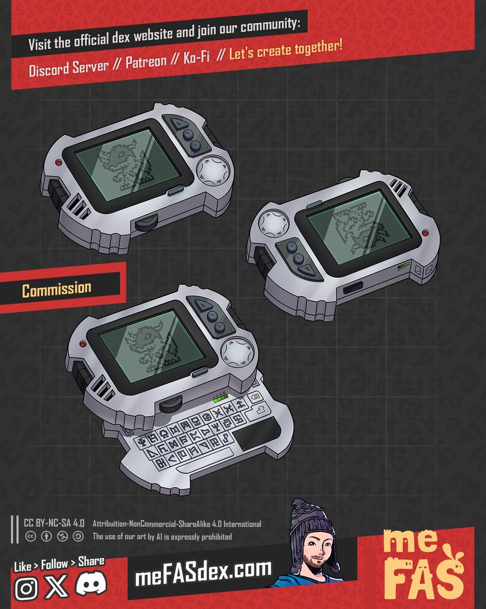 meFAStoon's tweet photo. IT'S TIME OF DDDDDDDDIGIEVOLUTION!

Here are some Digivices adopted and commissioned in the last few months. If you have any Digivice ideas, DM me and let's do it together!

Thanks Dodgydisc, Wayataka and Xanah for trusting my work!

Ignore hashtags #fakemon #commission #pokemon #digimon #digimonheartbreak
