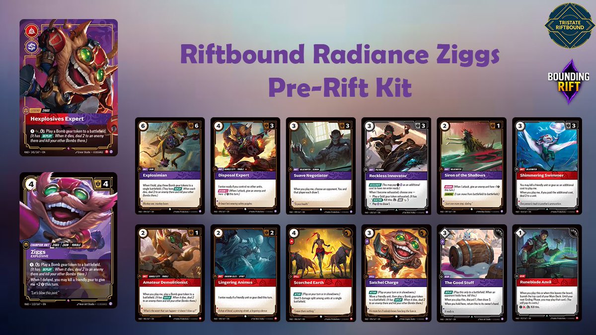 BoundingRift's tweet photo. #riftbound #rbradiance Pre-rift kits part 2 https://t.co/KiYWFky5Kx