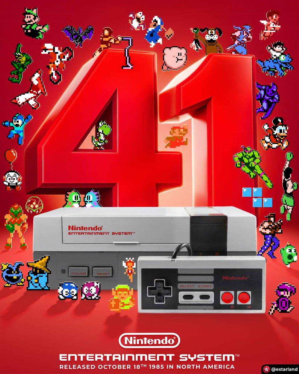 eStarland's tweet photo. Today is the 41st Anniversary of the NES! ❤️ https://t.co/NSort7xdPB