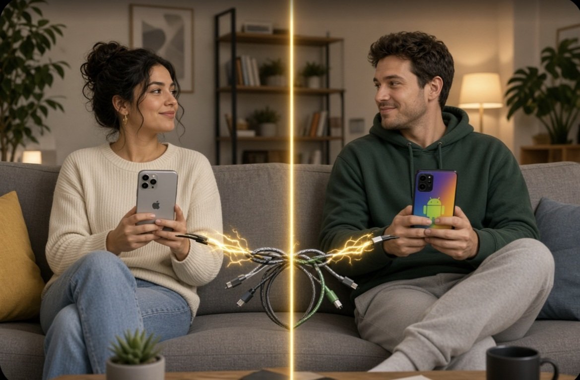 TrophyHusband's tweet photo. Honestly, can a relationship and/or marriage survive if one person uses an iPhone and the other has an Android? https://t.co/q6CLP2G8Kd