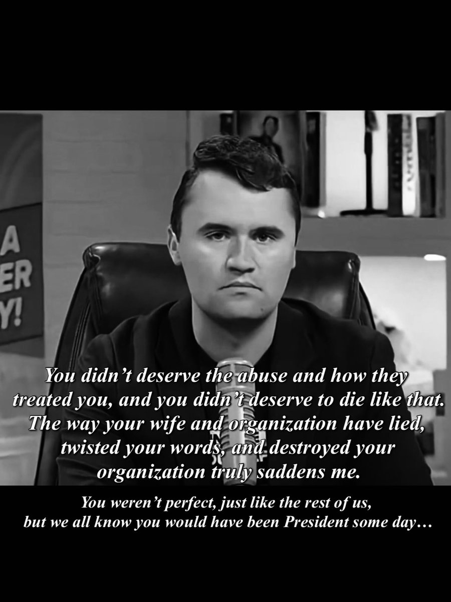 LemmeReact's tweet photo. We will never forget your words, Charlie.

Erika and TPUSA 2.0 can try their best to twist your words, delete your videos, and even use AI to manipulate us, but we all know the truth.

We know who was abusing you, we know what you were afraid of, and we know why they did it.

The E Files, “our greatest ally”, your own marriage, all of it. You were going to expose them all… and they silenced you.

They can kill the messenger, but they can’t kill the message.

The fight continues…