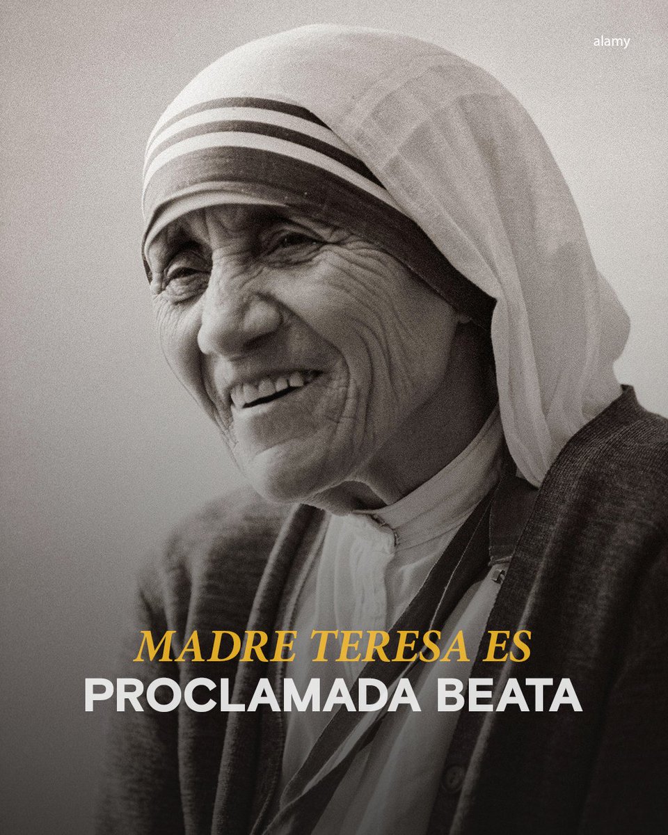 HistoryLA's tweet photo. #HoyEnLaHistoria En 2003, la Madre Teresa de Calcuta era beatificada por el papa Juan Pablo II, apenas seis años después de su muerte. https://t.co/mi3Q1WpAcQ
