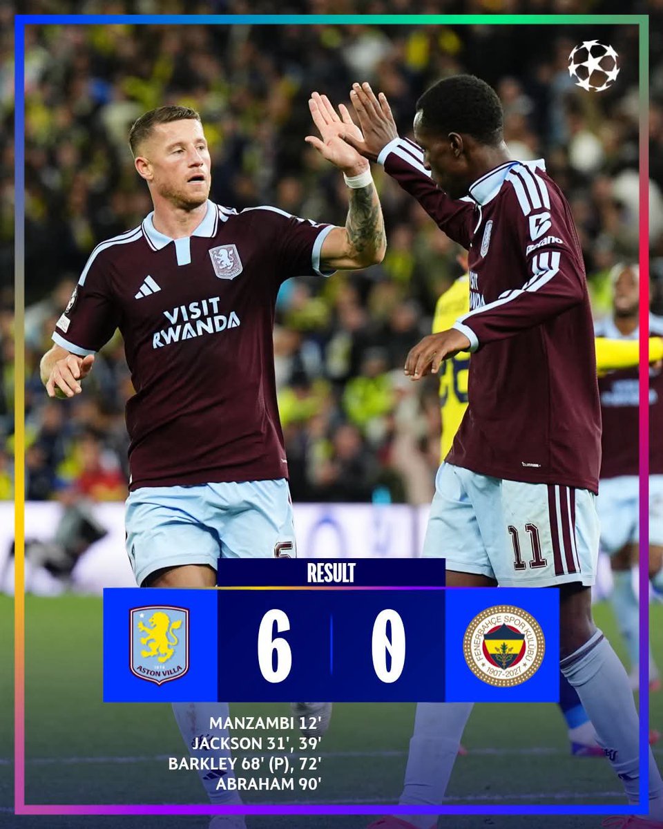 MeschacMARTINO4's tweet photo. Autres résultats importants de ce soir 💥 

@AstonVilla vs @Fenerbahce 6-0😱
@RealBetis vs @FCPorto 3-2 
Bodø/Glimt vs @BVB 1-0😬 https://t.co/6zo0ujBgyM