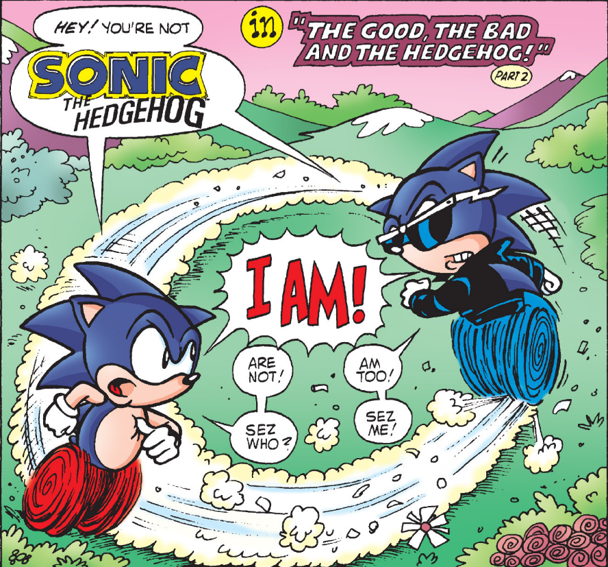 TheWorldHadFell's tweet photo. @CobaltKnight26 @JusJoeee No. Scourge didn't paint himself blue. 

"Scourge" originally debuted way back in issue 11 as just an "evil Sonic on an evil Mobius".

Evil Sonic went through many misadventures until issues 150-151, then left with Rouge, and became Scourge in issue 160. https://t.co/1CtubhCsp1