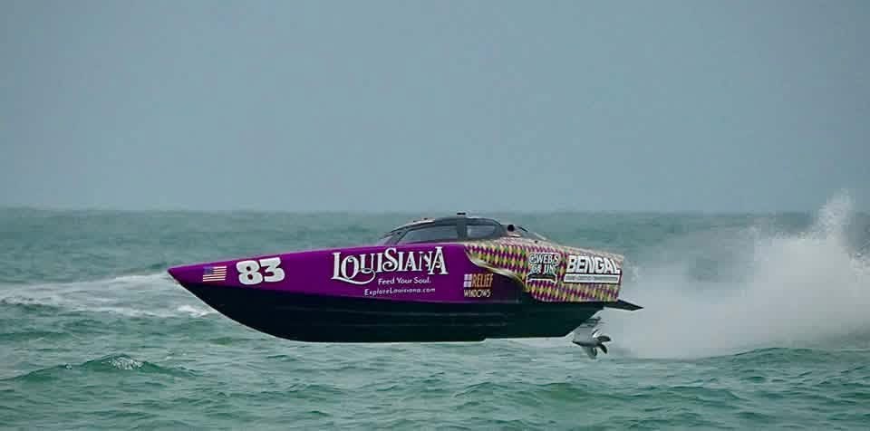 LouisianaLtGov's tweet photo. Congratulations to Clouatre Cartel Offshore Racing on another big win! 🏁 🎉 

The team took home first place this week in Englewood, bringing them to 2nd place nationally! We are so proud to have this great group representing Louisiana hospitality and passion. ⚜️ 🏆 https://t.co/SajZyRLwz3