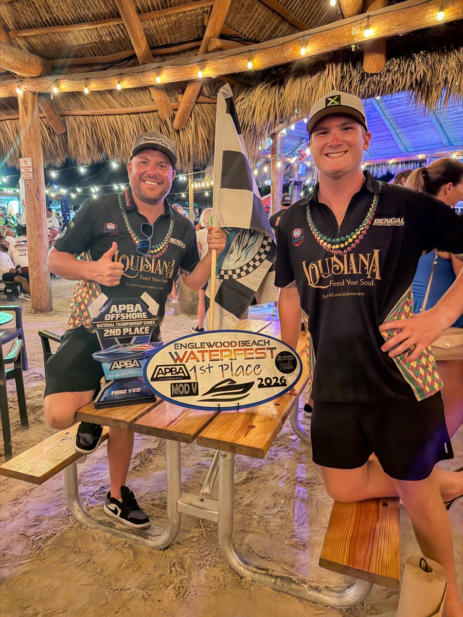 LouisianaLtGov's tweet photo. Congratulations to Clouatre Cartel Offshore Racing on another big win! 🏁 🎉 

The team took home first place this week in Englewood, bringing them to 2nd place nationally! We are so proud to have this great group representing Louisiana hospitality and passion. ⚜️ 🏆 https://t.co/SajZyRLwz3