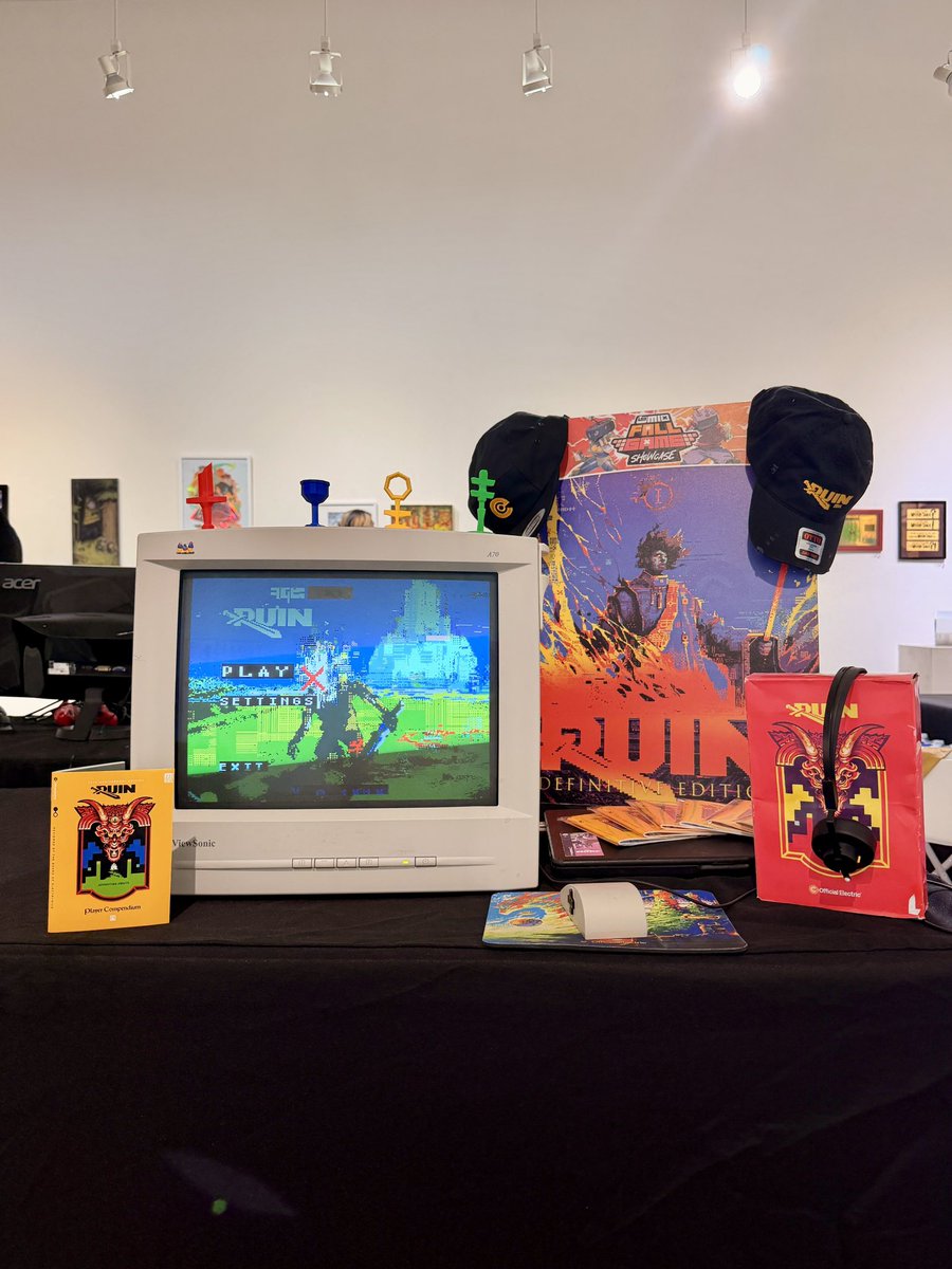 offElectric's tweet photo. Indie Toy LA Recap 

We hope you enjoyed playing RUIN &amp; appreciate the opportunity to share our game with you all.

Thank you to @indietoy for hosting this event.

Catch us this Friday @indieexchange Online showcase starting at 9AM PDT on YouTube &amp; Twitch https://t.co/qjEkQOKaqm