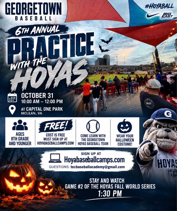Coach_Gomez33's tweet photo. Big things happening @CapitalOnePark in the next few weeks!

From Anthem Buddies program to our 6th Annual Practice with the Hoyas and Middle School Camp, we’re creating opportunities for youth baseball players to learn, compete, and connect with @GtownBaseball 

Sign Up Today! https://t.co/LcwLQxRoVs