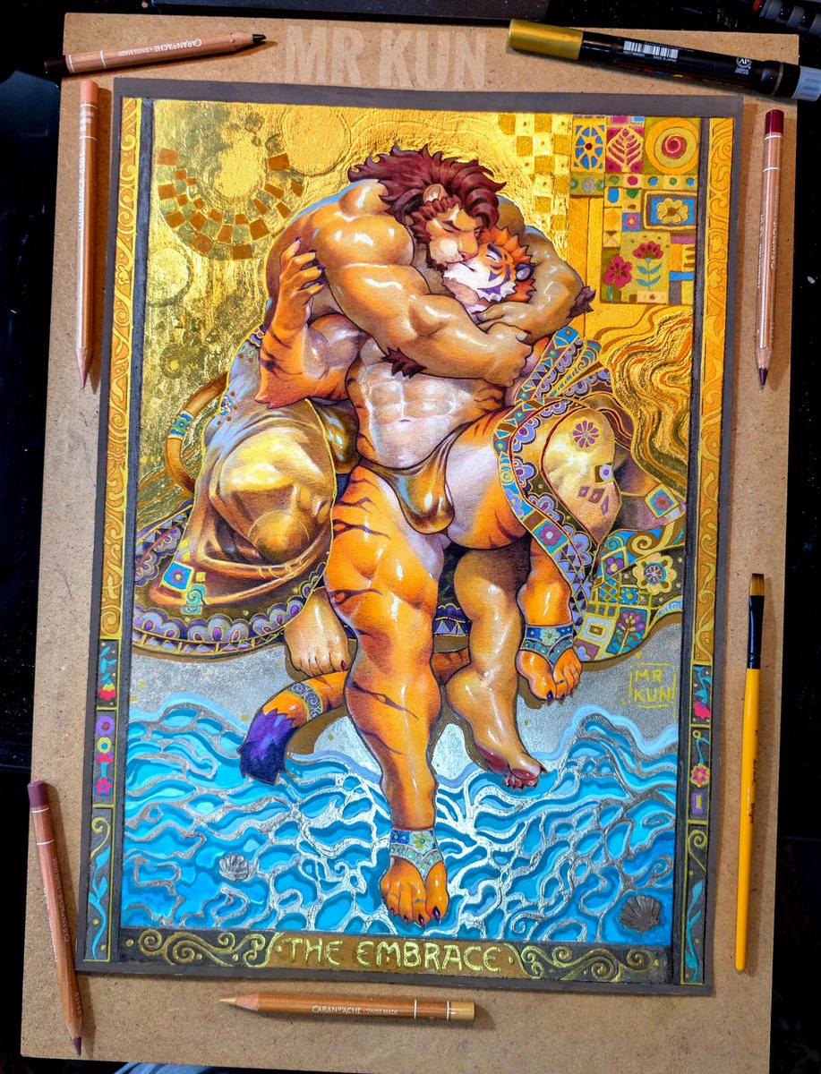 themrkun's tweet photo. Big, muscular embrace 💛

Made with color pencils, acrylic and 24 karat gold~ https://t.co/UCFilYxmsU