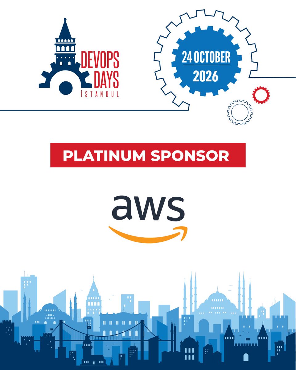 devopsdaysist's tweet photo. @awscloud is officially on board as a Platinum Sponsor for DevOpsDays Istanbul 2026.

Thank you for helping us support and grow the devops ecosystem.

🎟️ See you 8 days later: https://t.co/ID8zkDO29L ✨
📅 October 24, 2026
📍 Dedeman Bostancı Hotel

#DevOps #DevOpsDays #devopsdaysist2026 #AWS