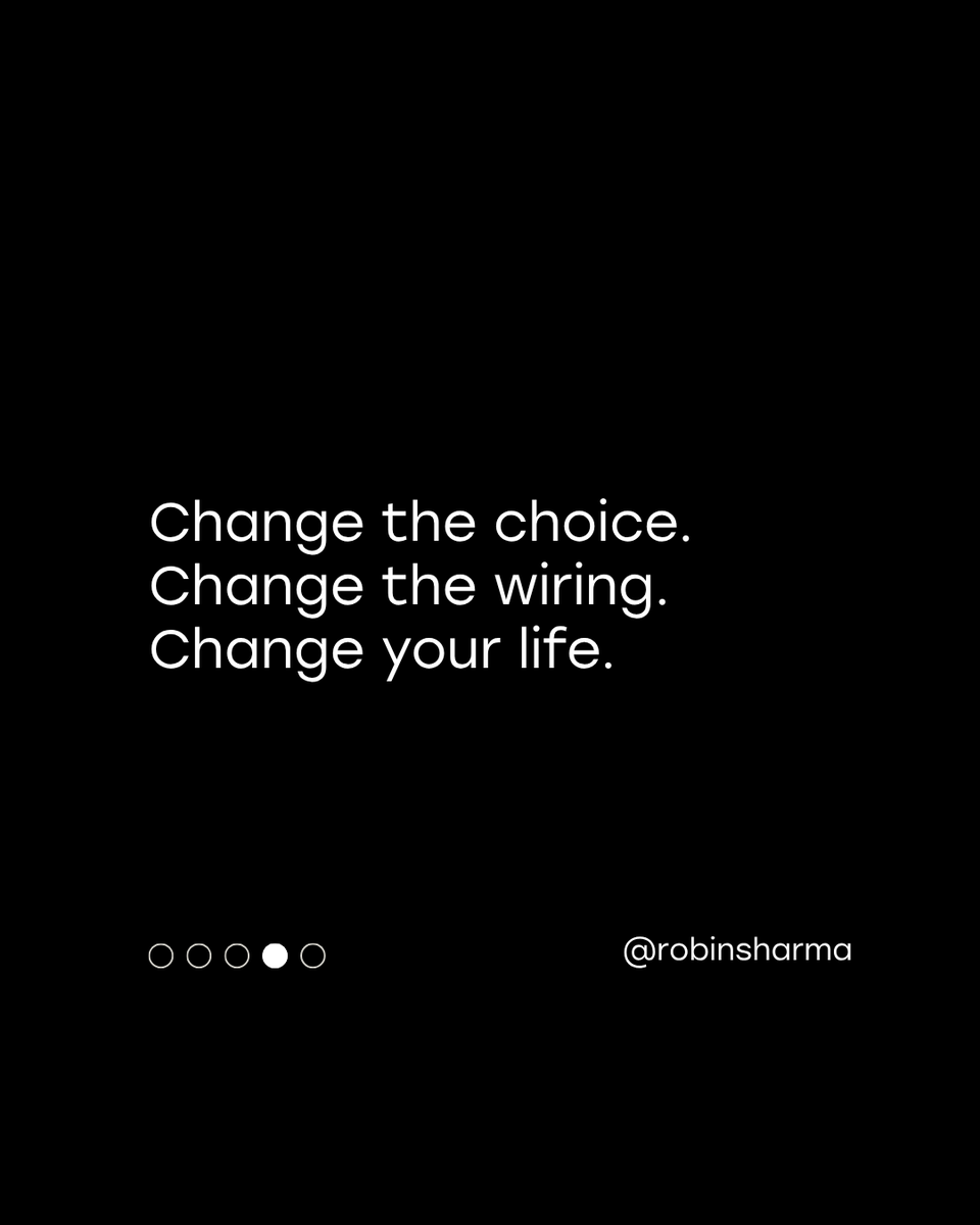 RobinSharma's tweet photo. You do not become your finest self in one heroic moment. You become it through hundreds of small and brave choices, repeated until they become your new way of being.

Each time you rise when you want to retreat, speak when silence feels safer or do the work when no one is watching, you rewire your identity.