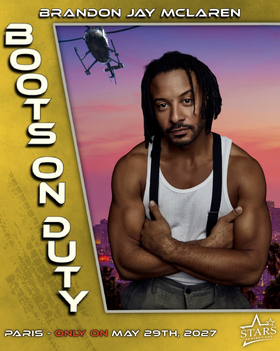 StarsConvs's tweet photo. #BOD #BootsOnDuty 🚔

Nous sommes très heureux d’officialiser la venue de BRANDON JAY MCLAREN pour la BOOTS ON DUTY à Paris ! 🚔

🗓️ Samedi 29 Mai 2027 UNIQUEMENT
📍Paris, FRANCE 🇫🇷
-------
We are so thrilled to announce that BRANDON JAY MCLAREN is our 5th guest for our #BootsOnDuty convention next May in Paris 🚔

🗓️ Saturday, May 29th, 2027 ONLY
📍 Paris, FRANCE 🇫🇷

🎟️ https://t.co/TKv46ErQGo
