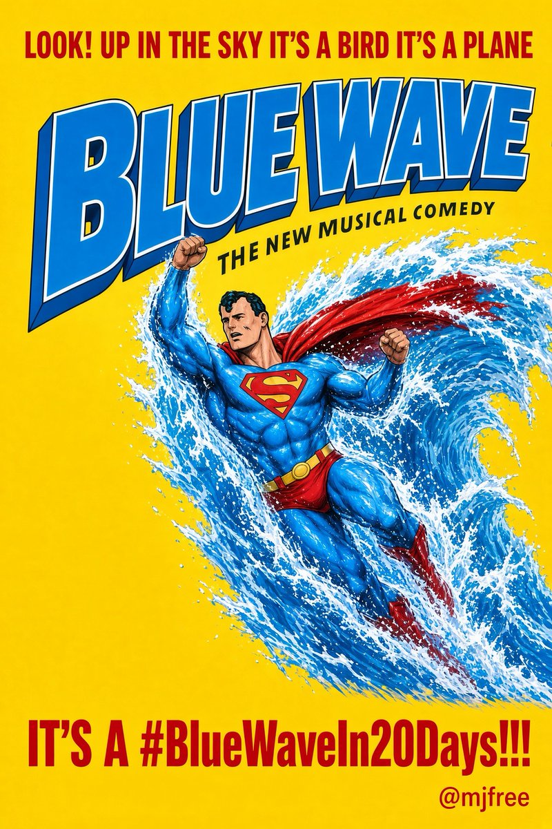 mjfree's tweet photo. LOOK!
UP IN THE SKY!
IT'S A BIRD!
IT'S A PLANE!
IT'S A #BlueWaveIn20Days!!! https://t.co/oMRYFwOqYK