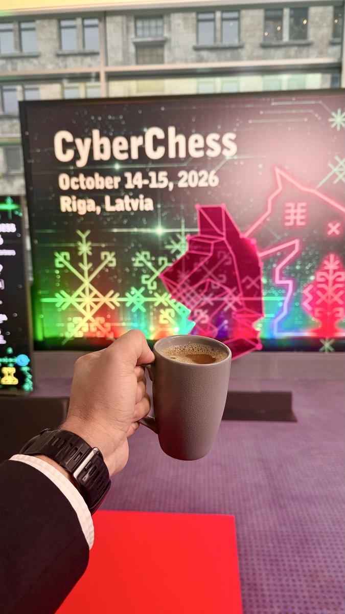 Ch_andris's tweet photo. Šodien klātienē #CyberChess2026
Lieliska iespēja būt vidē, kur satiekas kiberdrošības profesionāļi, idejas un praktiskā pieredze. Vērtīgas diskusijas par MI, kiberdraudiem un noturību🦾
Patīkami redzēt tik spēcīgu kiberdrošības kopienu tepat Latvijā. 🇱🇻 Paldies @certlv https://t.co/YqGMrcOrXc
