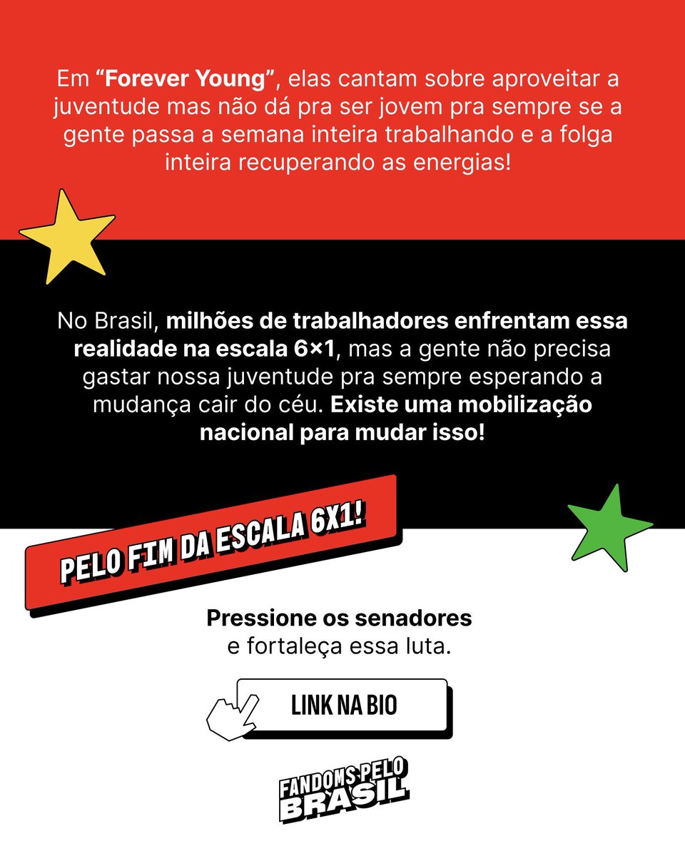 BLACKPINKBRASIL's tweet photo. 🚨 PRESSIONE OS SENADORES E FORTALEÇA ESSA LUTA!

Trabalhar para viver, não viver para trabalhar. Pelo fim da escala 6x1 e por uma vida com mais dignidade! 

Mande o e-mail PRONTO e compartilhe o link para mais pessoas.

🔗 https://t.co/zpWWk9QQQ8 https://t.co/BJwom6l4fC