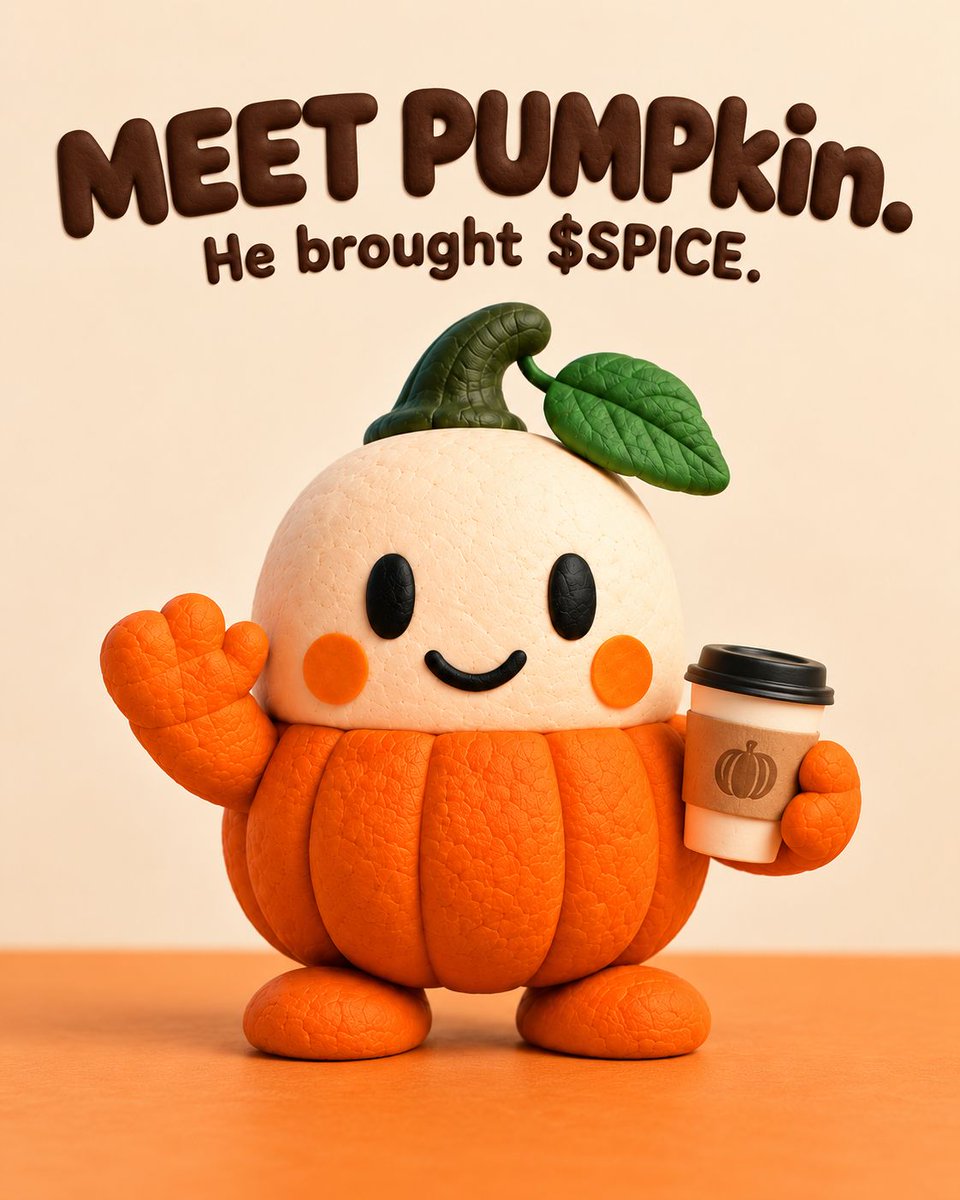 SOLPUMPkinSpice's tweet photo. Meet PUMP.kin. 🎃☕
He brought the latte. And a little $SPICE.

A cozy little world is brewing. Follow along.

light the candle pump it a latte. https://t.co/0XFHAGUIfn