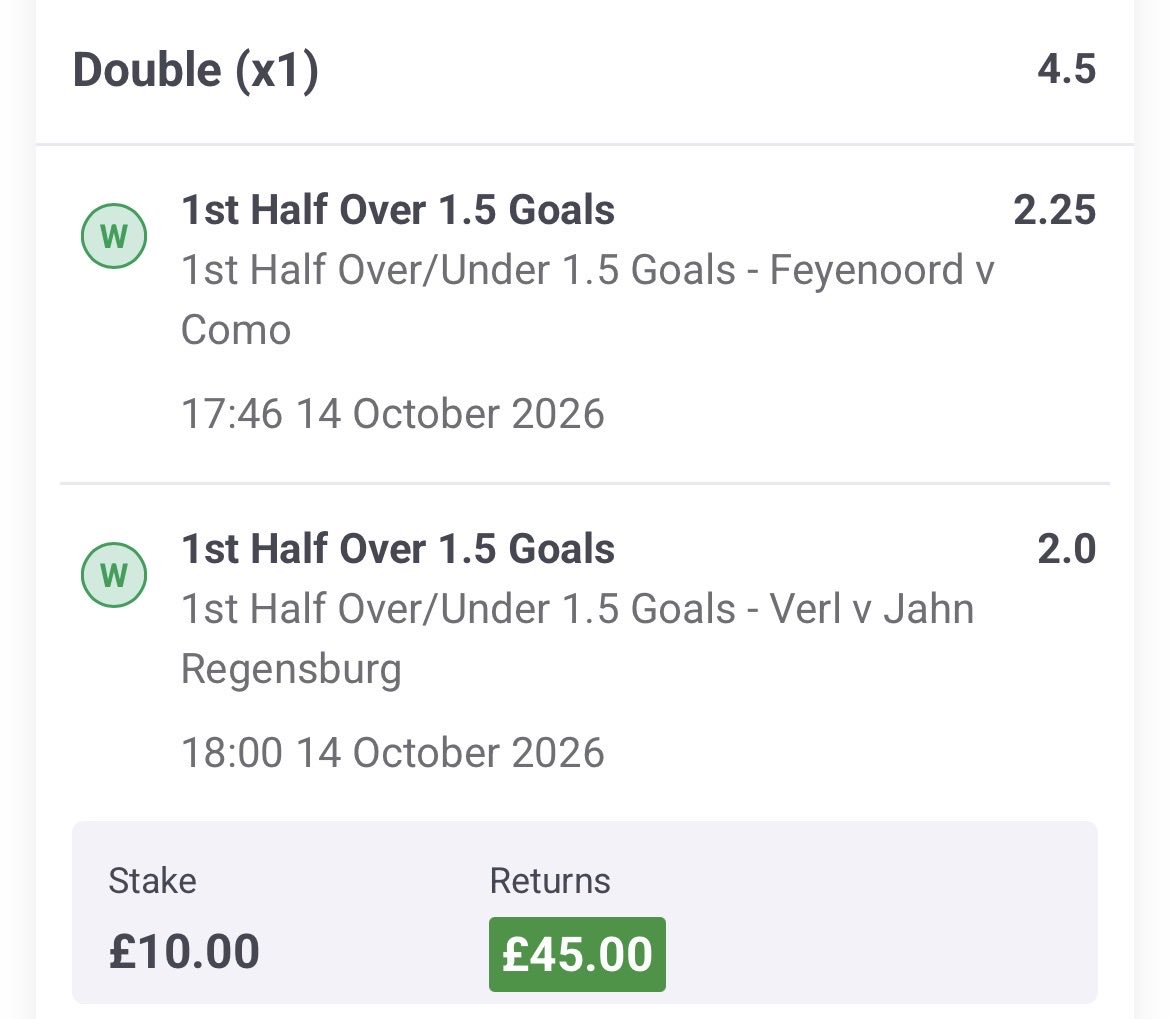 FHGoals's tweet photo. 2 bets 2 wins 😄 https://t.co/pGjQbnQRns