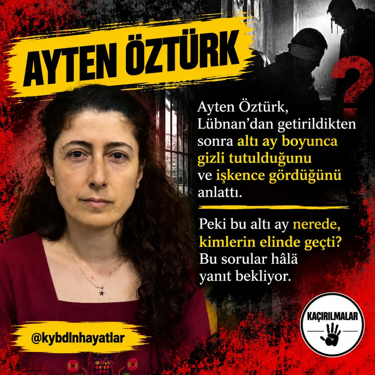 CInan88604's tweet photo. Bir yanda zindanlarda unutulan feryatlar, bir yanda kaybolan hayatlar ve yanıtsız kalan sorular… İşkencenin, adaletsizliğin ve sessizliğin gölgesinde vicdanlar sızlamaya devam ediyor. Her bir hikaye, insanlığın ortak yarasıdır.
Kaybedilen Hayatlar https://t.co/dFt6Iy0jpr