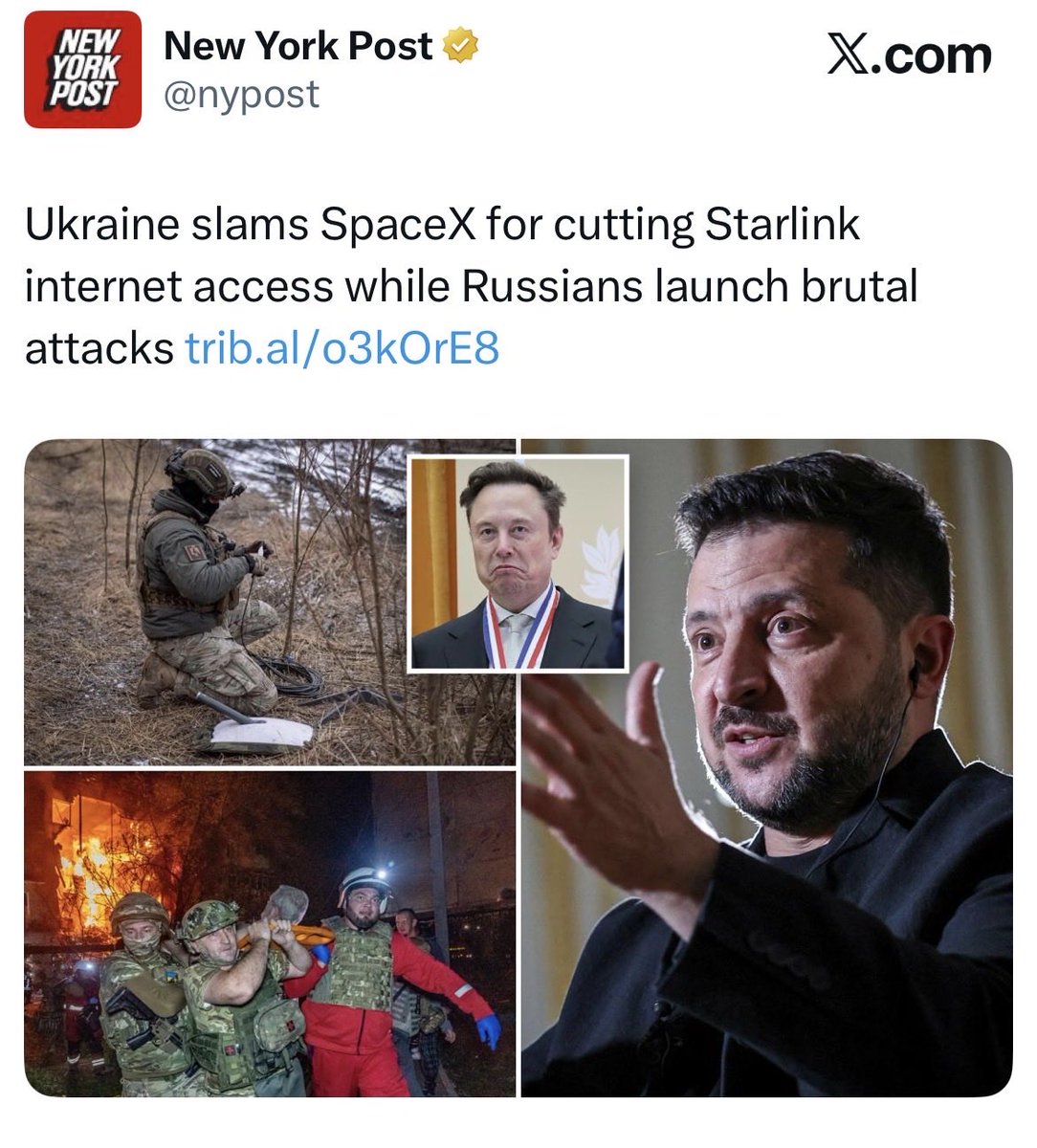 DavidEngineerX's tweet photo. Starshield  is run by the US military, not SpaceX. Trump has throttle Starshield that Ukraine uses. aiding warmonger Putin in his invasion of Ukraine. Trump is a traitor to American values. 
Link to article in replies. https://t.co/yjAdE4IwoP