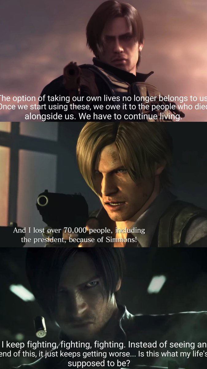 LeonRequiem9's tweet photo. Three consecutive PEAK versions in Writing. 

#REBHFun #LeonKennedy https://t.co/2zkMXpXKJk