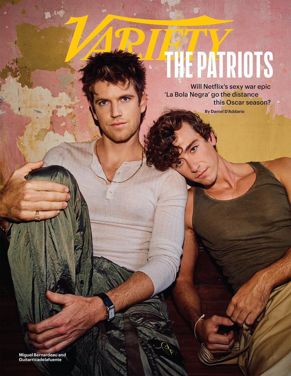 PopBase's tweet photo. ‘La Bola Negra’ stars Miguel Bernardeau and Guitarricadelafuente grace the cover of Variety. https://t.co/K6k4erSDw3