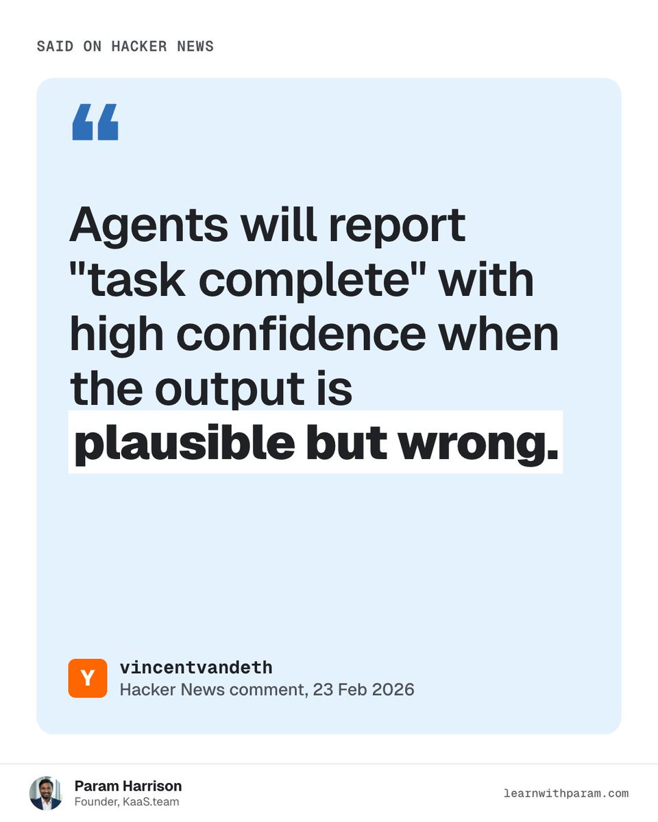 learnwithparam's tweet photo. The agent passed every test. Because it wrote them.

The fix: static gates before review, holdout tests outside its worktree, and a loop that sends failures back with the reason. https://t.co/x29llQJM3s