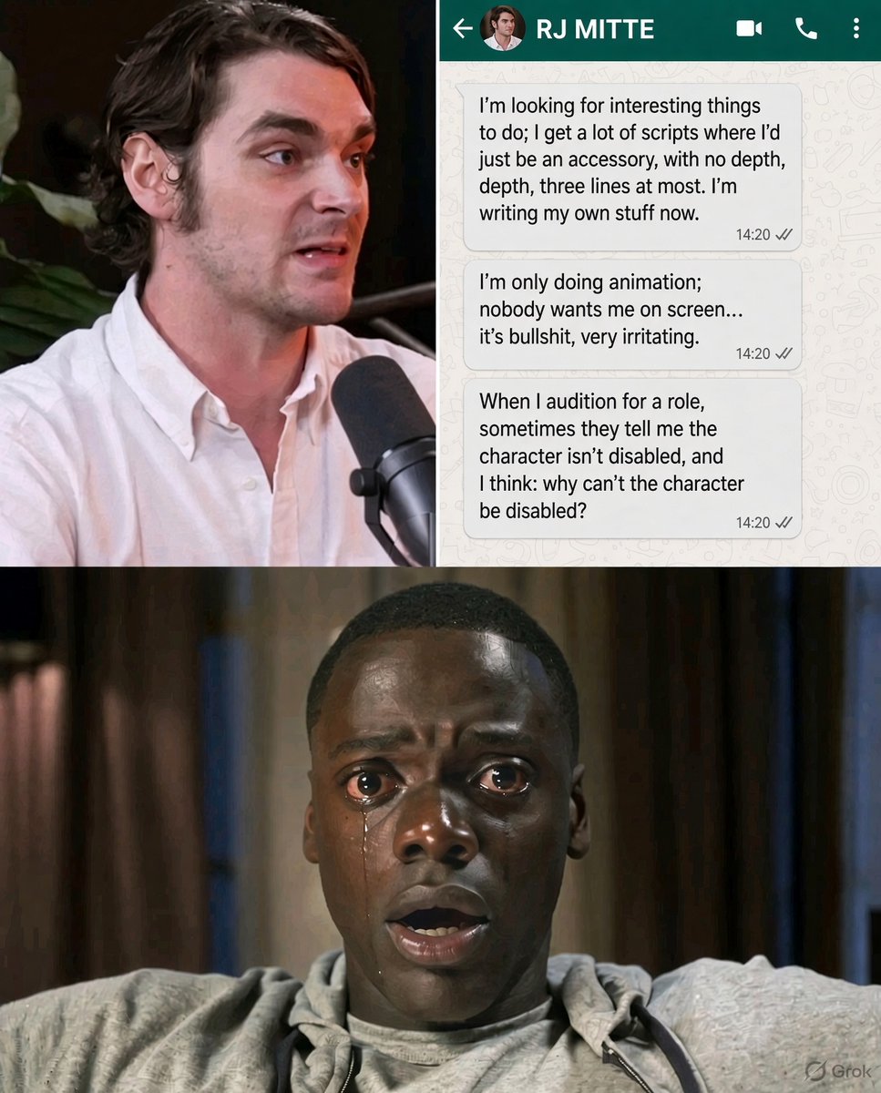 SceneinCinema's tweet photo. Text messages revealed that RJ Mitte struggled to find meaningful acting roles after the success of 'BREAKING BAD.'

“I’m looking for interesting things to do; I get a lot of scripts where I’d just be an accessory, with no depth, three lines at most. I’m writing my own stuff now.”

By August 2022, his frustration had only grown.

“I’m only doing animation; nobody wants me on screen… it’s bullshit, very irritating.”

He also described being overlooked by casting directors because of his disability.

“When I audition for a role, sometimes they tell me the character isn’t disabled, and I think: why can’t the character be disabled?”