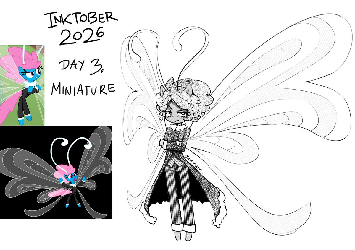 akieruun's tweet photo. This counts as a miniature right?
(I will catch up to day 14 eventually i swear)
#Inktober2026 #Inktober2026day3 #Inktoberday3 #mlp #mlpfanart #breezies https://t.co/NaMg0QZ4OZ